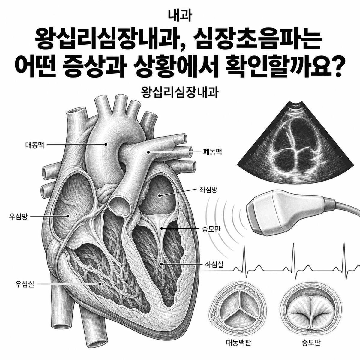 서울 왕십리심장내과, 심장초음파는 어떤 증상과 상황에서 확인할까요 핵심 정보 이미지